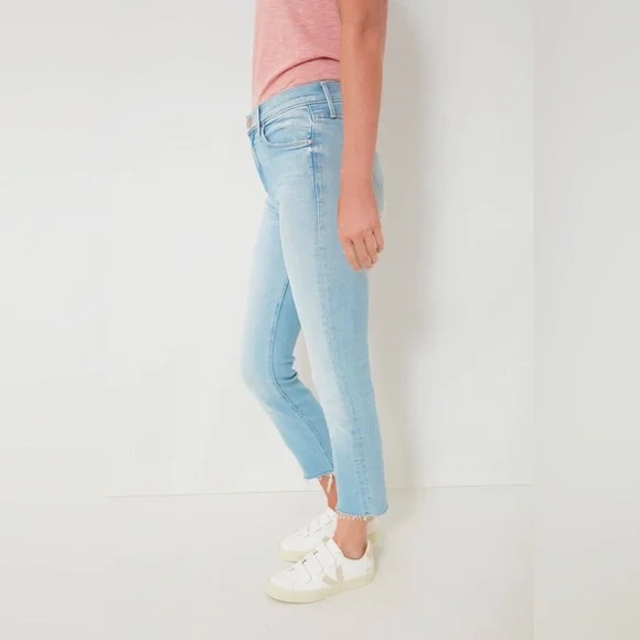 MOTHER The Mid Rise Dazzler Crop Fray in Sun Kissed